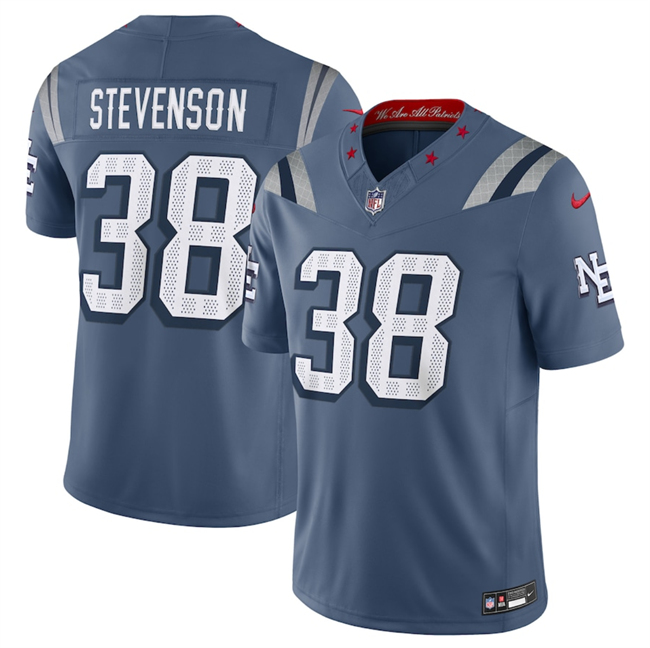 Men's New England Patriots #38 Rhamondre Stevenson 2025 F.U.S.E. “Rivalries” Vapor Limited Stitched Football Jersey